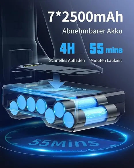 Leistungsstarker Akku Staubsauger beutellos und kabellos mit großer Batterie und Schnellladefunktion