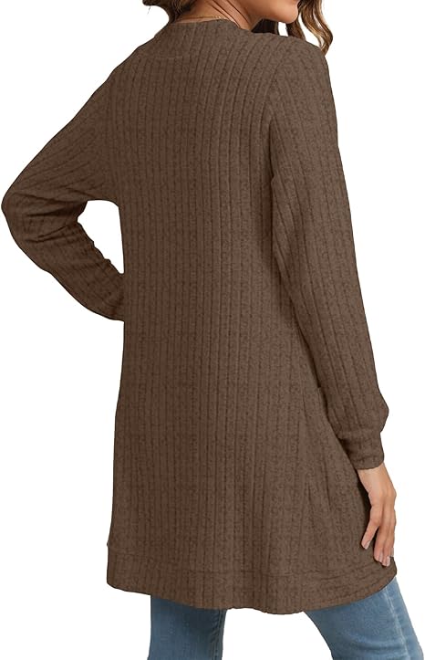 Women´s Oversized Cardigan - Cozy Wool Cardigan Long Knitwear