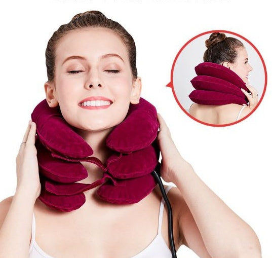 Oreiller orthopédique à mémoire de forme & coussin chauffant – Traction cervicale contre les douleurs au cou