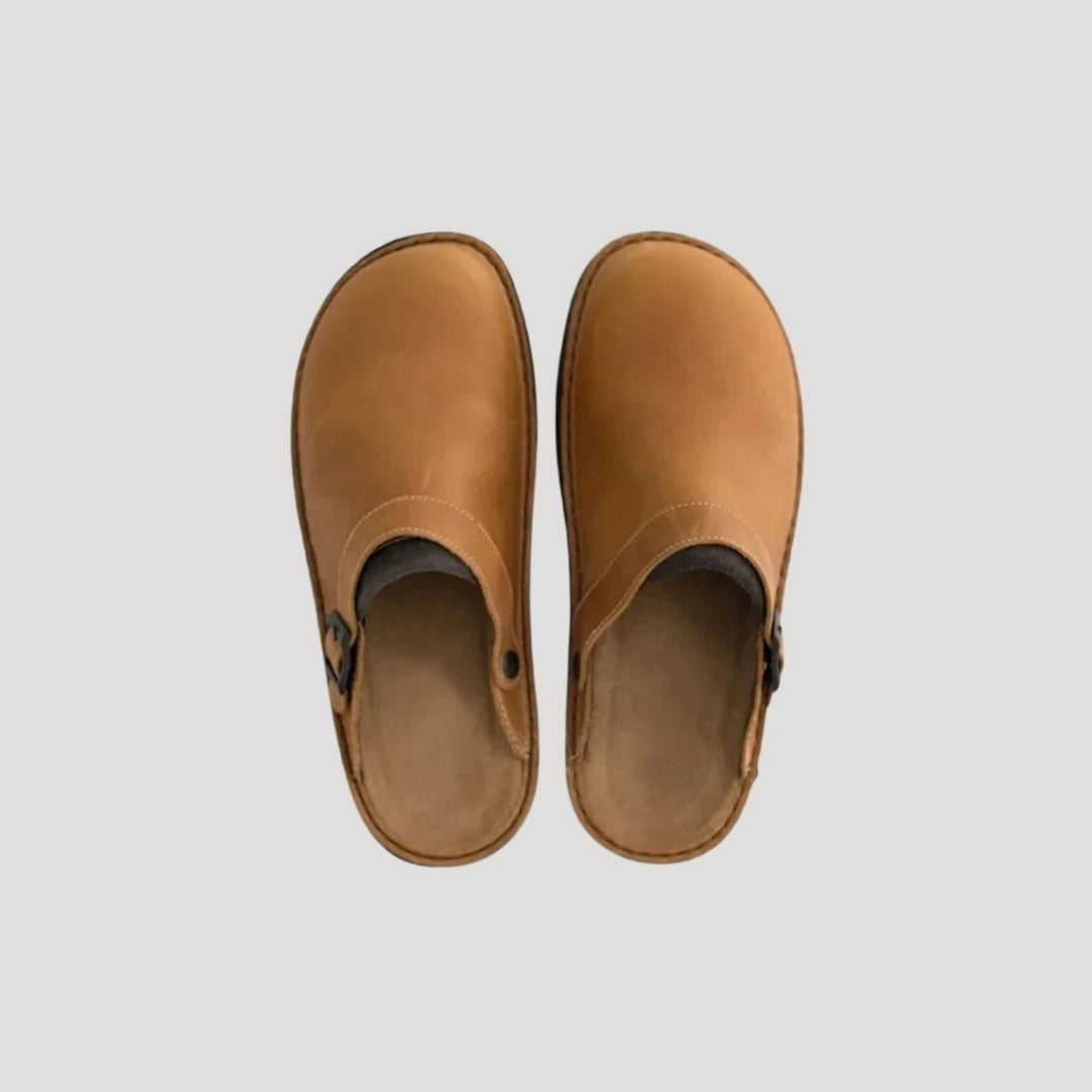 Men Leather Slip On - Closed Toes Slippers