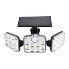 Solar Außenlampe mit Bewegungsmelder – LED Flutlicht mit 3 Strahlern für Garten, Hof und Garage