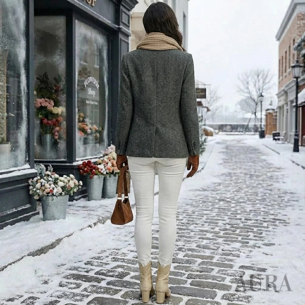 Tweed Blazer For Women - Winter Blazer