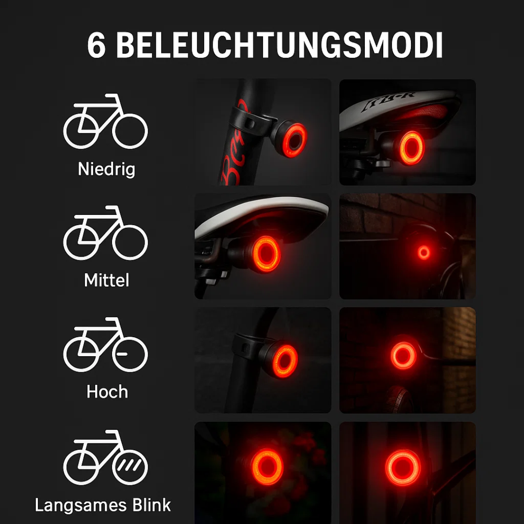 Fahrrad LED Rücklicht – intelligentes LED Rücklicht Fahrrad mit Bremslicht für mehr Sicherheit