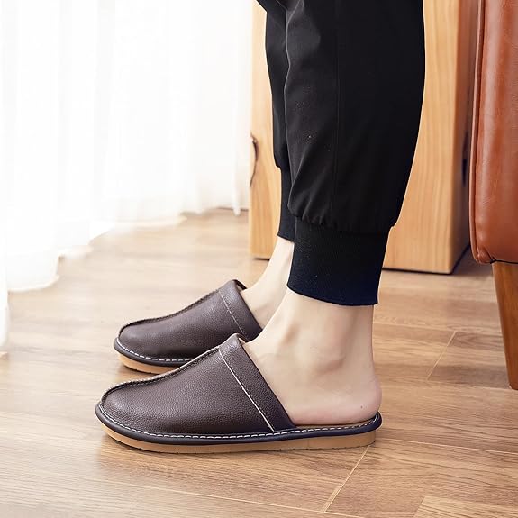 Men’s Leather Slipper Clogs – Soft Lined Comfort Clogs