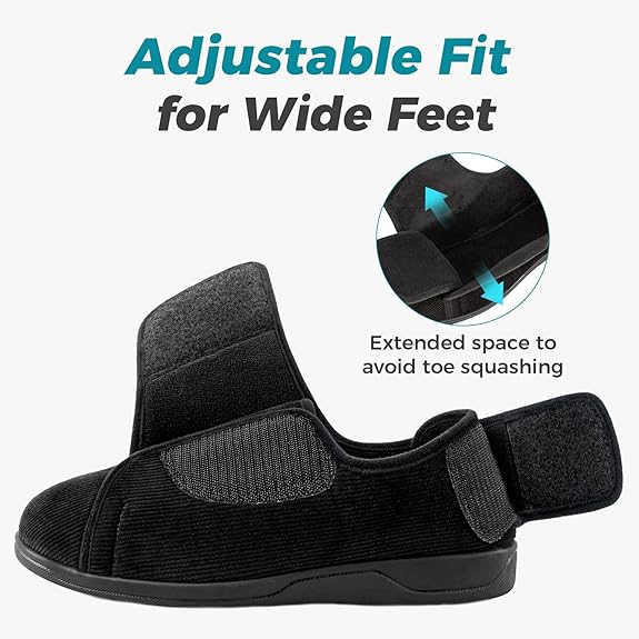 Extra Wide Slippers For Swollen Feet - Antimicrobial Protection Shoes For women