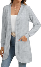 Women´s Oversized Cardigan - Cozy Wool Cardigan Long Knitwear