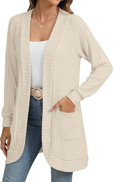 Women´s Oversized Cardigan - Cozy Wool Cardigan Long Knitwear