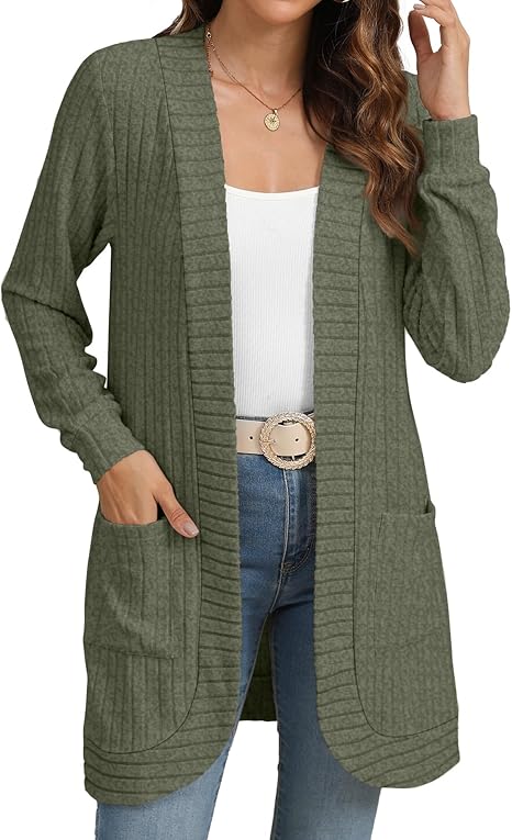 Women´s Oversized Cardigan - Cozy Wool Cardigan Long Knitwear