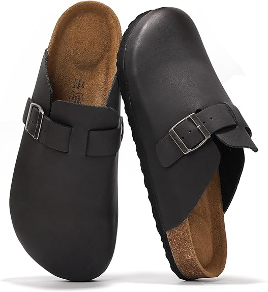 Men Leather Slip On - Closed Toes Slippers