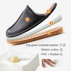 Men’s Leather Slipper Clogs – Soft Lined Comfort Clogs