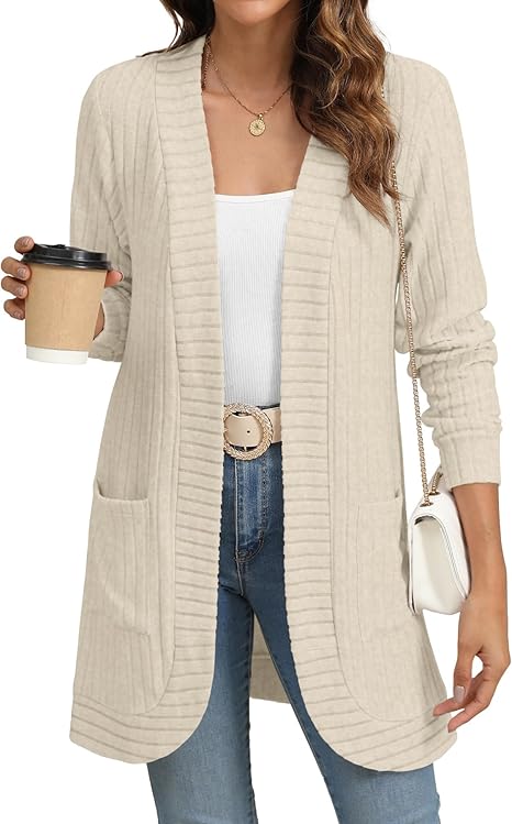 Women´s Oversized Cardigan - Cozy Wool Cardigan Long Knitwear
