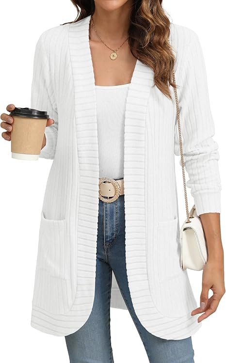 Women´s Oversized Cardigan - Cozy Wool Cardigan Long Knitwear