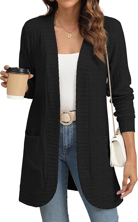 Women´s Oversized Cardigan - Cozy Wool Cardigan Long Knitwear