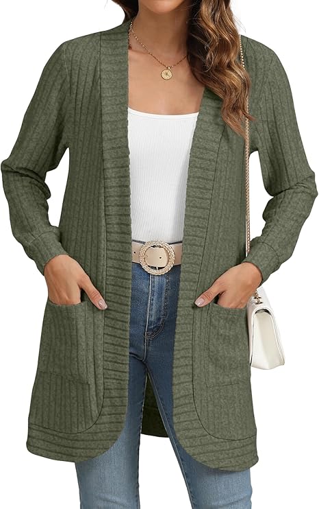 Women´s Oversized Cardigan - Cozy Wool Cardigan Long Knitwear