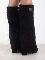 Women's Knee High Boots | Wide Flare Top, Block Heel & Versatile for Casual or Dressy Outfits