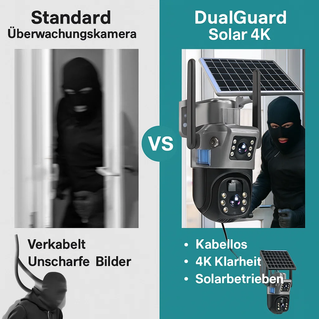 Solar Kamera – 4K Überwachungskamera außen mit Solarpanel, kabellose Überwachungskamera Solar Testsieger