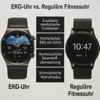 Smartwatch mit EKG und Blutdruck – medizinische Uhr mit EKG Funktion, Vorhofflimmern Smartwatch
