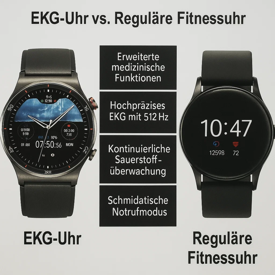 Smartwatch mit EKG und Blutdruck – medizinische Uhr mit EKG Funktion, Vorhofflimmern Smartwatch