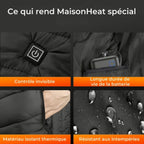 Leichtes, wasserdichtes Heizweste – elektrische Heizjacke mit 3 Heizstufen für den Außenbereich