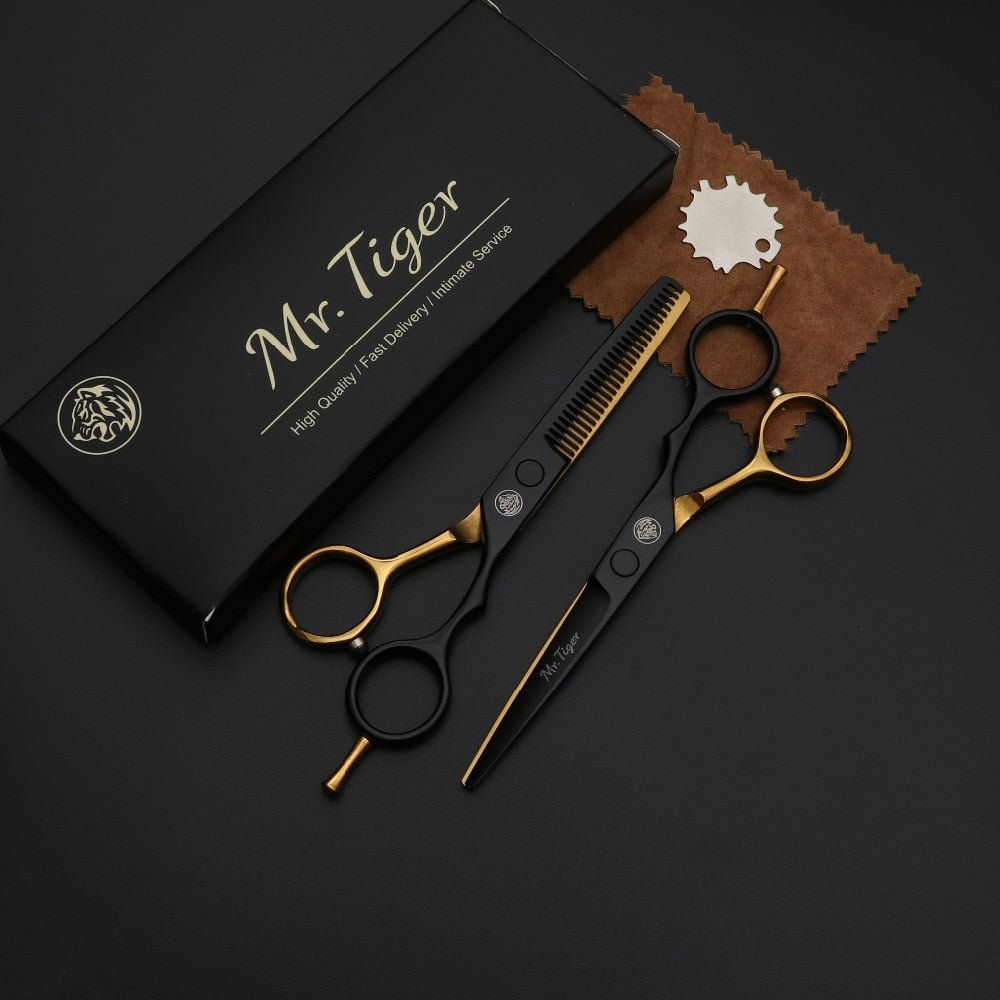 Professionelle Friseurschere zum Haare schneiden – Japanisches Haarschneide Set mit Effilierschere