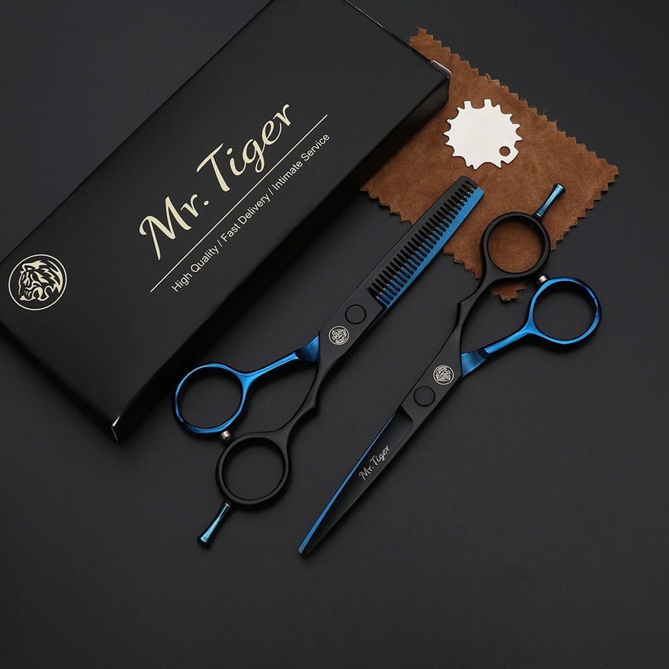 Professionelle Friseurschere zum Haare schneiden – Japanisches Haarschneide Set mit Effilierschere