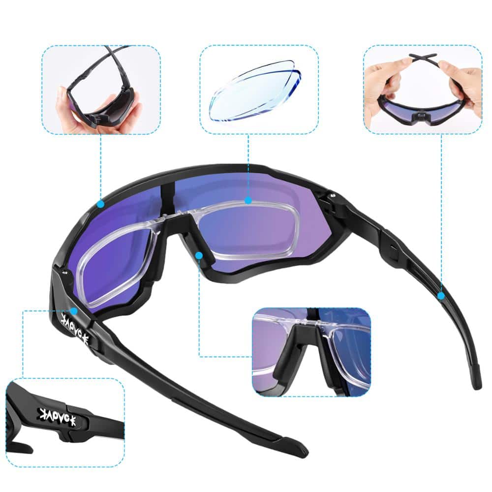 Fahrradbrille Damen & Herren – Selbsttönende, winddichte Brille für Mountainbike mit polarisierter Linse