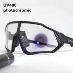 Fahrradbrille Damen & Herren – Selbsttönende, winddichte Brille für Mountainbike mit polarisierter Linse