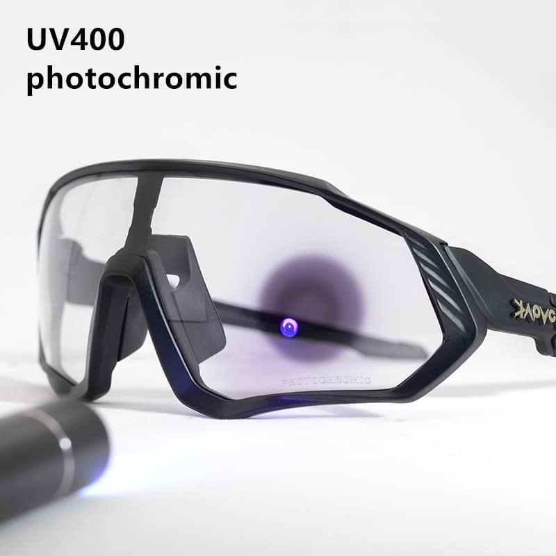 Fahrradbrille Damen & Herren – Selbsttönende, winddichte Brille für Mountainbike mit polarisierter Linse