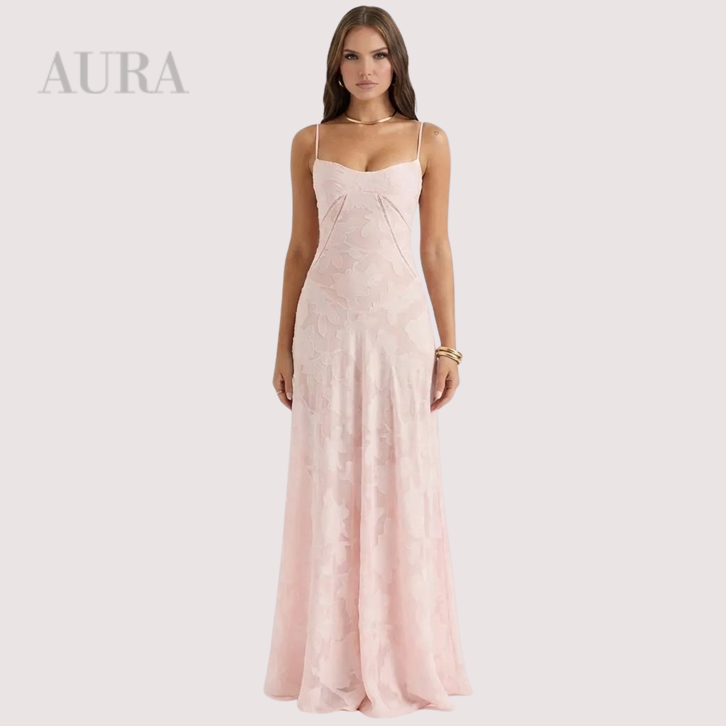 Enchanted Corset Maxi Dress With Lace Up Back