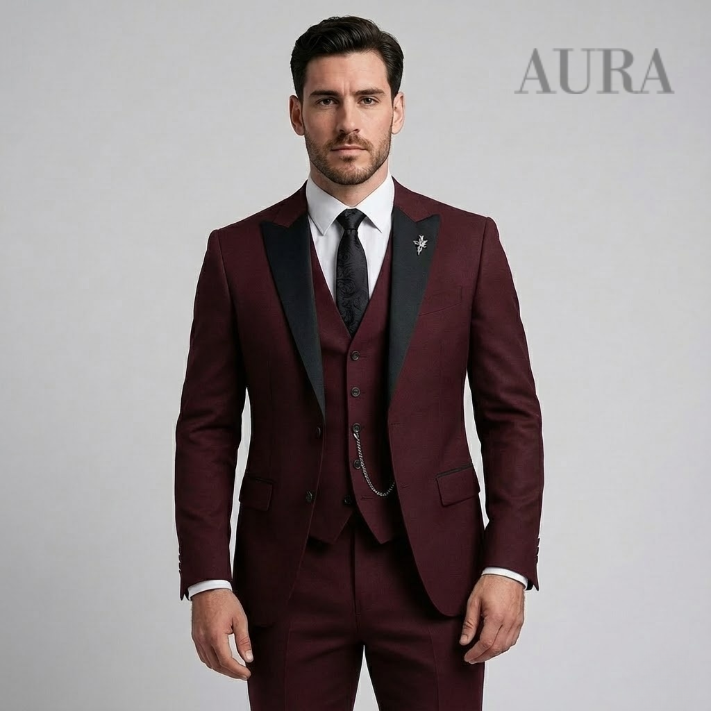 Men´s 3-Piece Slim Fit Suit - Blazer, Waistcoat & Trousers