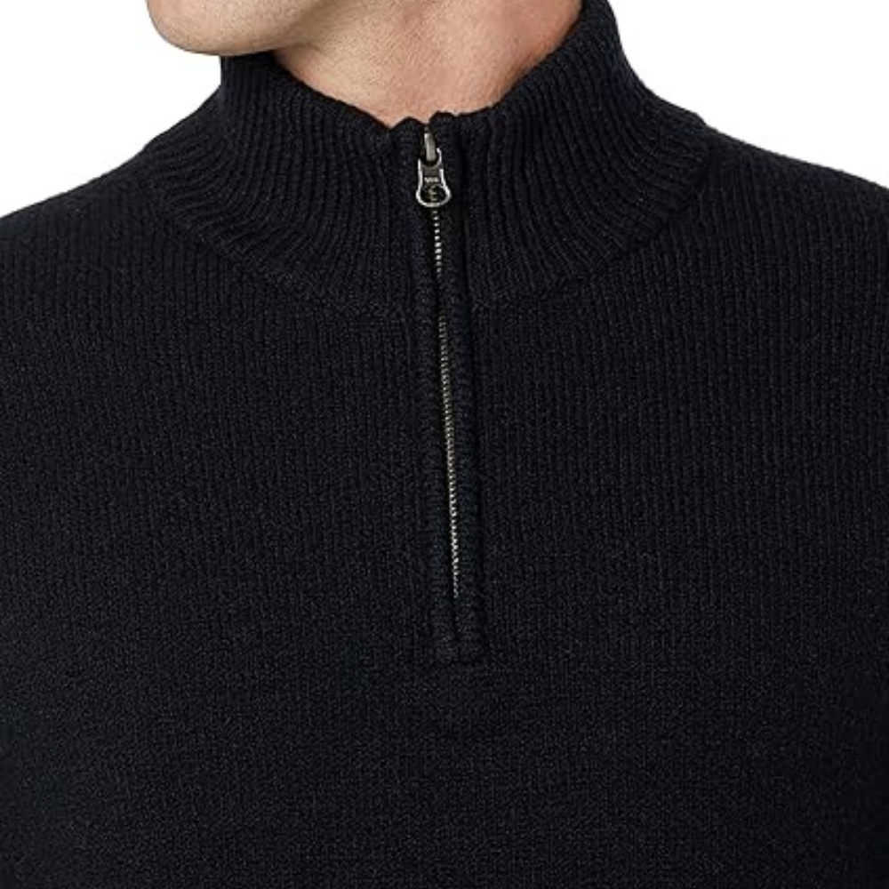Mens Half Zip Sweater - V-Neck Knit | Smart Casual Lightweight Jumper