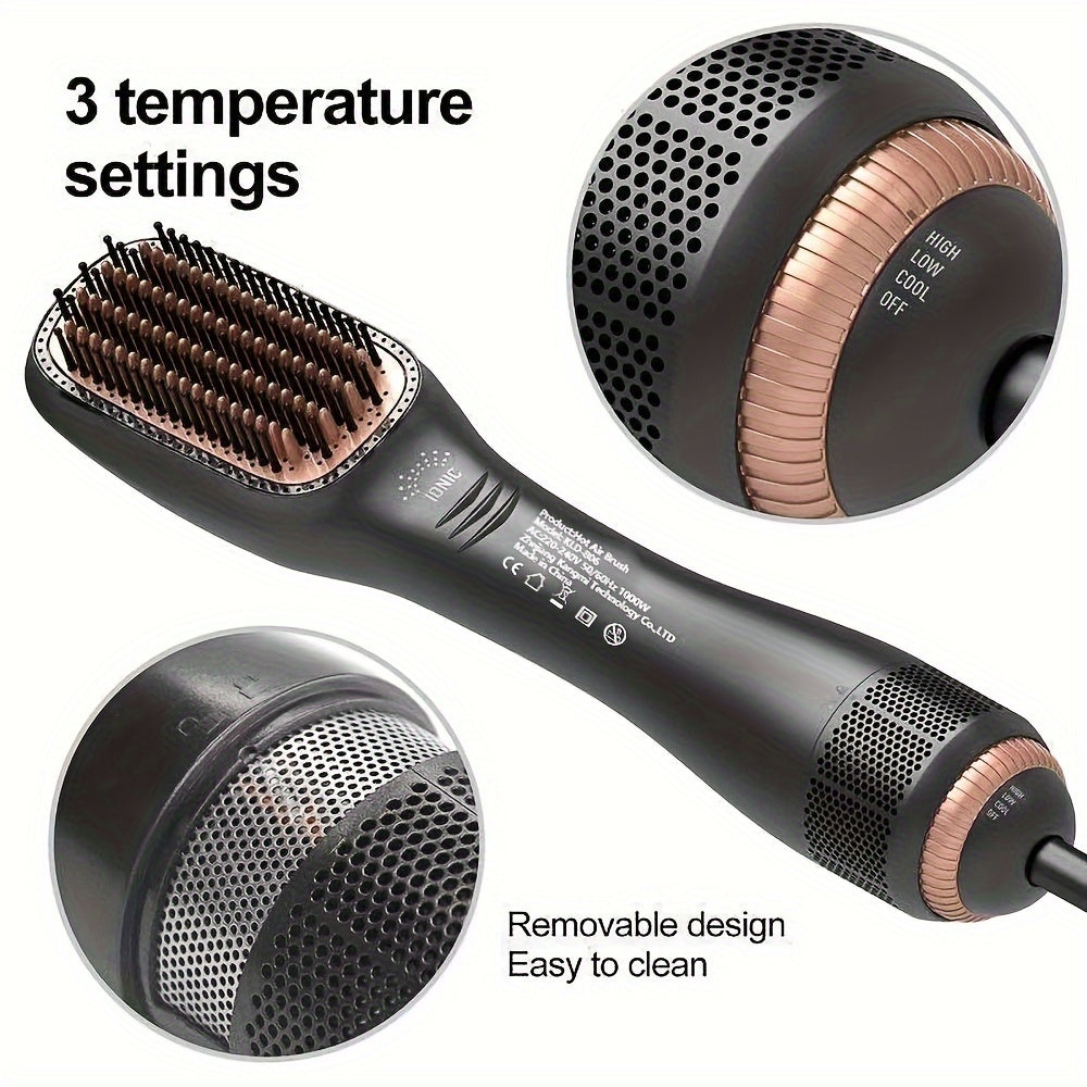 2-in-1 Warmluftbürste und Haarglätter – Haare glätten auch bei nassem oder trockenem Haar