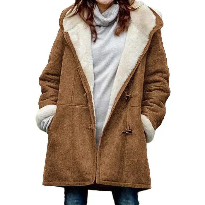 Hooded Cashmere Feel Coat | Soft, Warm & Timeless Design for Modern Women