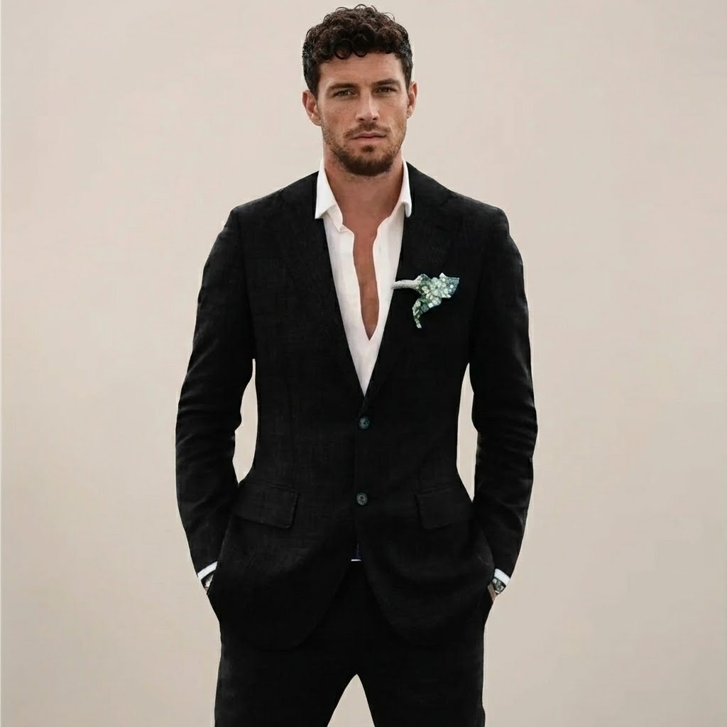 Men’s Tailored Two-Piece Linen Suit