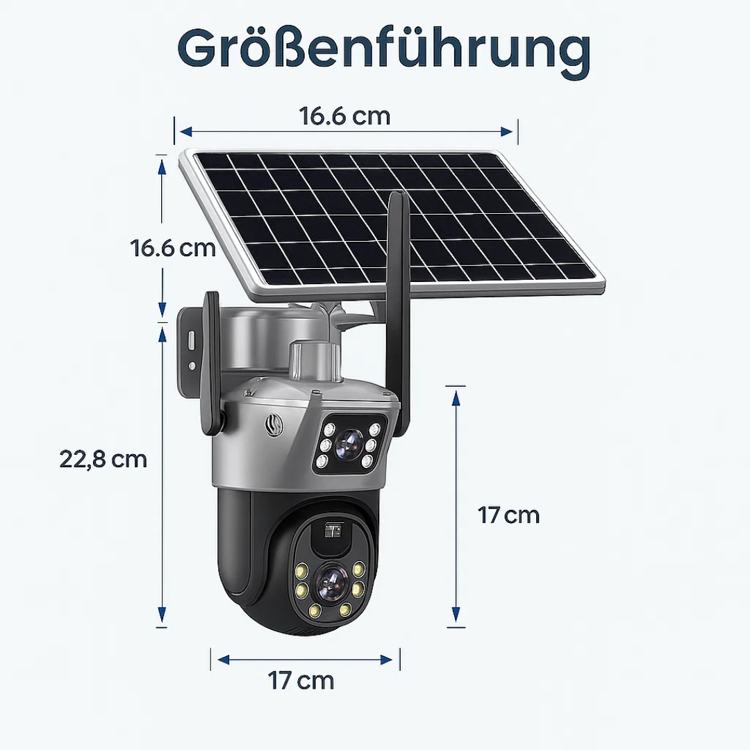Solar Kamera – 4K Überwachungskamera außen mit Solarpanel, kabellose Überwachungskamera Solar Testsieger