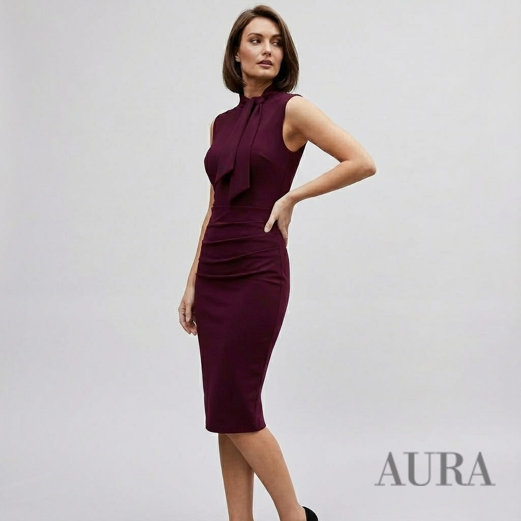Elegant Wrap Midi Dress for Women