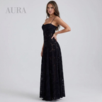 Enchanted Corset Maxi Dress With Lace Up Back