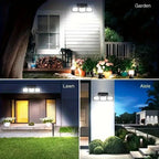 Solar Außenlampe mit Bewegungsmelder – LED Flutlicht mit 3 Strahlern für Garten, Hof und Garage