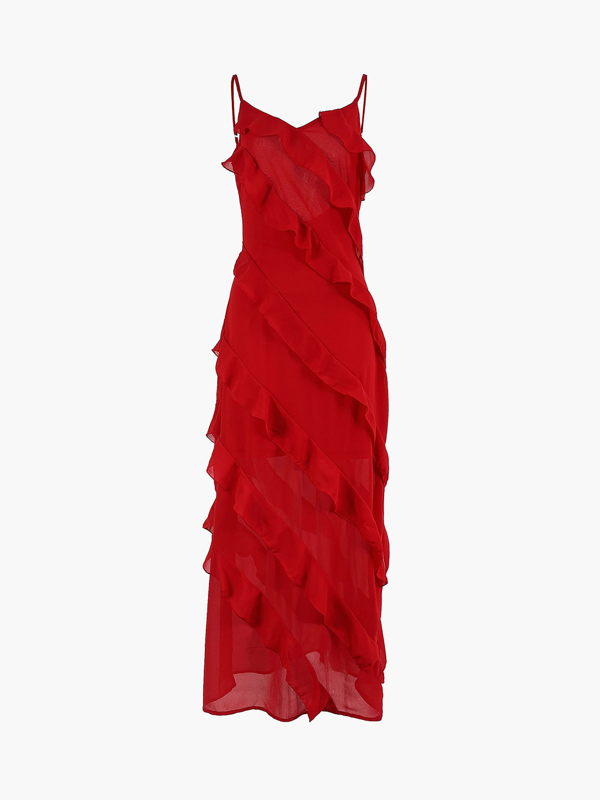 Women's Flattering Ruffled Long Dress | Versatile Cotton-Polyester Blend for Day to Evening Wear