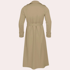 Men's Classic Long Trench Coat | Double-Breasted, Belted Waist & Timeless Style for Everyday Sophistication