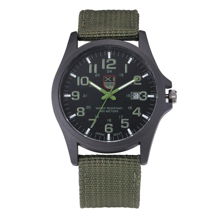 Orologio da uomo in tela impermeabile stile militare