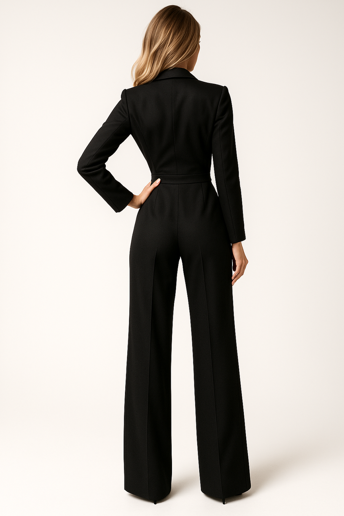 Women's Jumpsuit with V-Neck – Wide Leg & Elegant Look