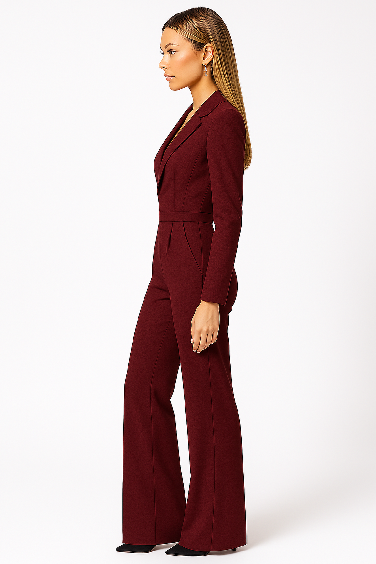 Women's Jumpsuit with V-Neck – Wide Leg & Elegant Look