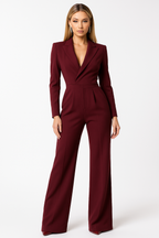 Women's Jumpsuit with V-Neck – Wide Leg & Elegant Look