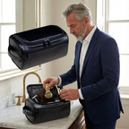 Mens Leather Wash Bag – Premium Toiletry Dopp Kit | Waterproof Travel Organizer