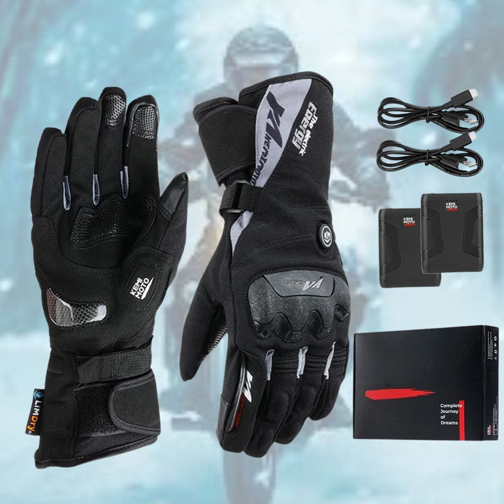 Gants Chauffants Thermo Grip pour Motards | Recharge USB & Confortables