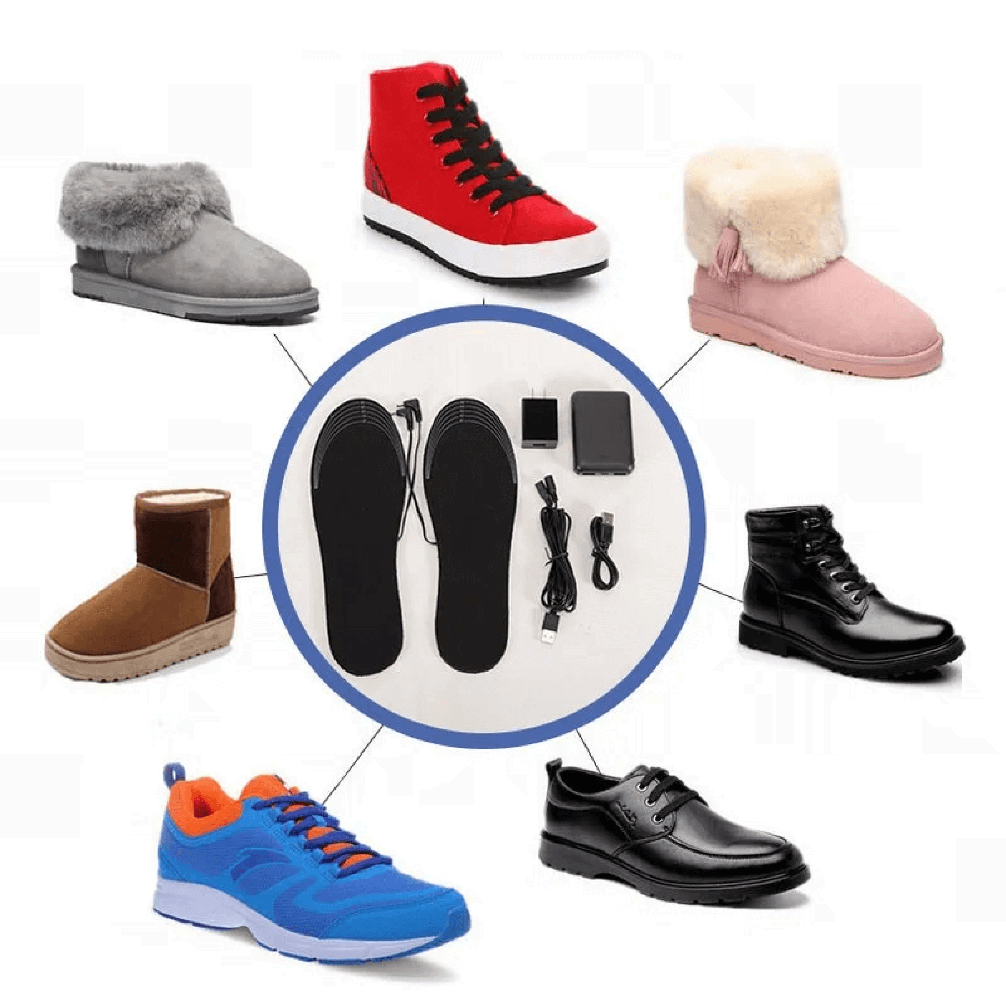 Beheizte Einlegesohlen – Wiederaufladbare Thermo Fußsohlen für Schuhe & Stiefel