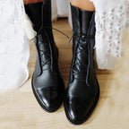 Women’s Lace-Up Mid-Calf Boots | Comfortable Low Heel & Secure Fit for Casual and Dressy Outfits