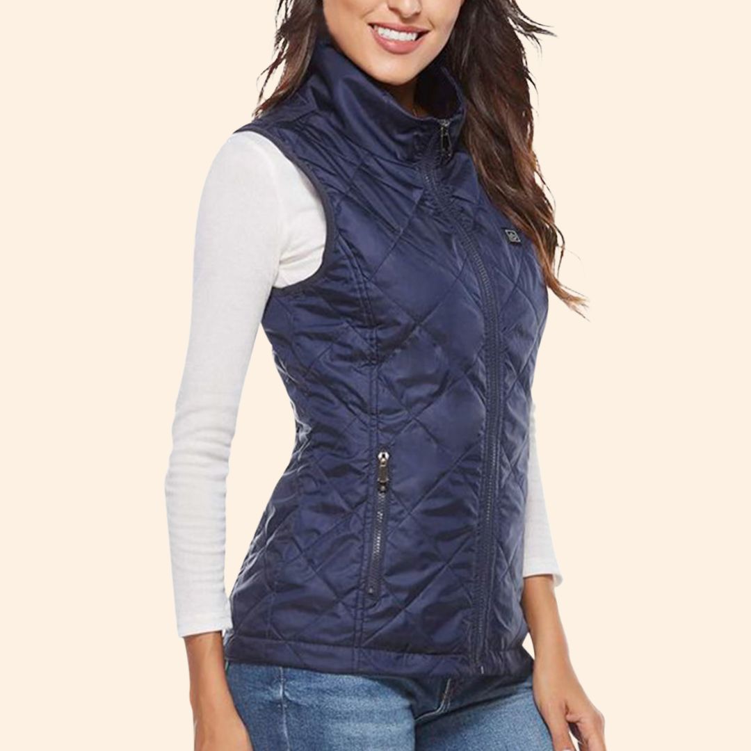 Gilet chauffant femme avec batterie – Veste thermique rechargeable pour temps froid