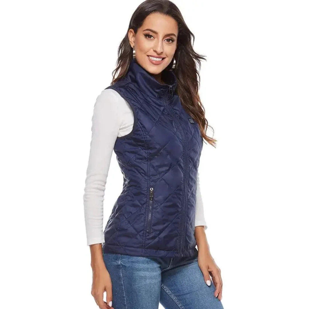 Gilet chauffant femme avec batterie – Veste thermique rechargeable pour temps froid